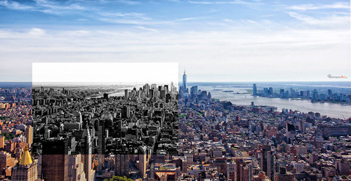 new york city empire state building panorama